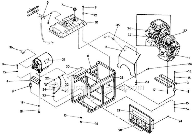 Page C Diagram and Parts List for 9780-0 8,000 XL Briggs and Stratton Generator